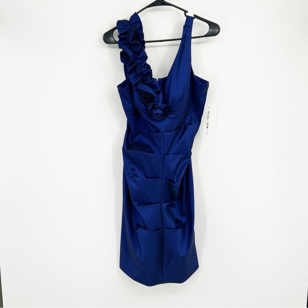 NWT R&M Richards Royal Blue Floral Strap Cocktail Wedding Party Dress Size‎ 12P